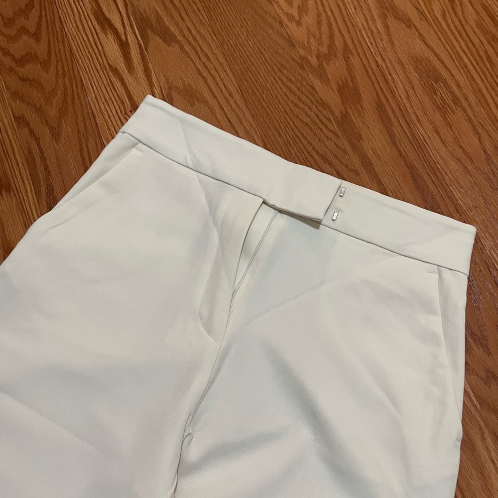 Straight leg off white pants